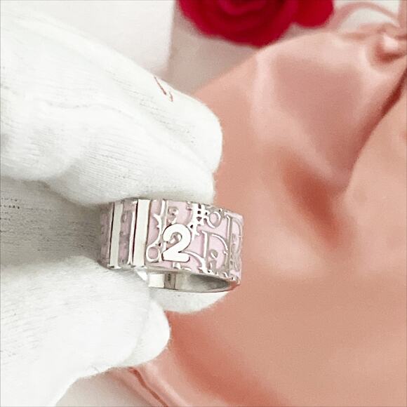 DIOR Pink Trotter No 2 Ring Oblique Band Vintage Circa 2000s Size 7.5 - Picture 7 of 10